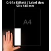 Usporedba veličine s rukom, artikl: J8875-5, jedan list magnetnih oznaka, format: 50 x 140 mm, boja: bijela.