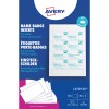 Pakiranje umetaka za pločice s imenom Avery sa oglednim listom pločica i višejezičnim tekstom?
