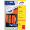 Slika pakiranja: Avery Zweckform naljepnice za registratore, Artikl: L4766-100, Format: 61 x 192 mm, Pogodno za ispis: Inkjet, laserski crno/bijelo, laserski u boji, Sadržaj: 400 naljepnica / 100 listova, 4 naljepnice po listu.