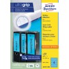 Slika pakiranja: Avery Zweckform naljepnice za registratore, Artikal: L4767-100, Format: 61 x 192 mm, Prikladnost za ispis: Inkjet, laserski crno-bijeli i u boji, Sadržaj: 400 naljepnica / 100 listova, 4 naljepnice po listu.