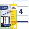 Slik Packung sa naljepnicama: Avery Zweckform naljepnice za registratore, artikal: L6061-25, format: 59 x 192 mm, prikladno za ispis: Inkjet, crno-bijeli laser, laserski pisač u boji, sadržaj: 120 naljepnica / 30 listova, 4 naljepnice/list?