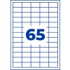 Bijela mreža s plavim linijama i velikim plavim brojem 65 u sredini?
