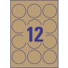 Crttež otisnutog lista A4, Artikl: L7106-25, Prirodne smeđe naljepnice, Format: ⌀ 60 mm, 12 naljepnica/plahti?