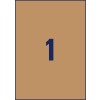 Jednostruki list A4, Artikl: L7109-25, Prirodne smeđe etikete, Format: 210 x 297 mm, 1 etiketa/list.