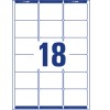 Nacrt za štancanje pojedinačnih listova A4, Artikl: L7161-100, adrese-etikete, Format: 63,5 x 46,6 mm, 18 etiketa/stranica.