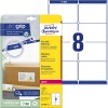 Slika pakiranja s listom naljepnica: Avery Zweckform naljepnice za slanje, Artikl: L7165-40, Format: 99,1 x 67,7 mm, Pogodno za: crno-bijele laserske pisače, laserske pisače u boji, Sadržaj: 320 naljepnica / 40 listova, 8 naljepnica po listu.