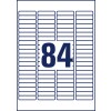 Crtanje otvora, pojedinačni list A4, Artikl: L7656-25, Mini-organizacijske oznake, Format: 46 x 11,1 mm, 84 naljepnica/stranica?