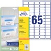 Ambalaža s listom etiketa: Avery Zweckform etikete za zamrzivač, artikal: L7971-25, format: 38,1 x 21,2 mm, prikladno za pisač: Inkjet, Laser crno/bijelo, Farbni laser, sadržaj: 1.625 etiketa / 25 listova, 65 etiketa po listu.