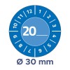 Slika prikazuje kružni mjerač ili brojčanik s brojevima u rasponu od 1 do 12 i 1 do 12 oko ruba. Broj '20' je istaknut u središtu, a ispod kruga je oznaka koja pokazuje 'Ø 30 mm'.
