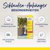Slika prikazuje dizajn ambalaže za Avery Zweckform oznake. Naglašava razne značajke poput jednostavnog dizajna, izdržljivog filmskog materijala, statusa klimatski neutralnog proizvoda i obostranog ispisa.